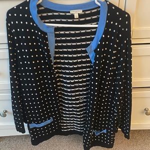 Talbots polka dotted cardigan size L